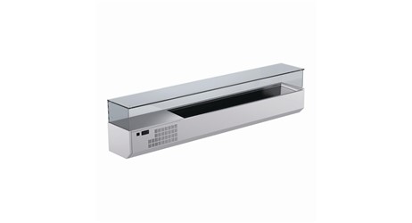 Aufsatzkühlung SAGI KAR 143V:   Abmessungen: L 1420 Tiefe 330 Höhe 465   Gewicht: 70 kg   Stromanschluß: