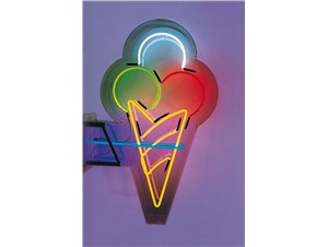 Eistüte neonbeleuchtet/transparent:    B920 T130  H1400