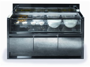 Designer Kühlpult Frozen Yogurt Mix:     	 Abmessungen: 	 B1540/ T756/ H1140    	 Fassungsvermögen/Inhalt: 	     