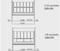 Eisvitrine Ital Proget Smile 12:     	Abmessungen: 	B 1100/ T 872/ H 1298-1328    	Fassungsvermögen/Inhalt: 	