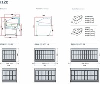 Eisvitrine Ital Proget Gioia 12:     	Abmessungen: 	B 112,4/ T 106/ H 122,3    	Fassungsvermögen/Inhalt: 	  