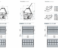 Eisvitrine Ital Proget Power 12:     	Abmessungen: 	B 114/ T 120,4/ H 138    	Fassungsvermögen/Inhalt: 	  1