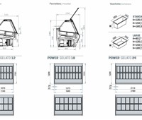 Eisvitrine Ital Proget Power 18:     	Abmessungen: 	B 164,5/ T 120,4/ H 138    	Fassungsvermögen/Inhalt: 	  