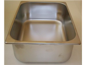 Eiswannen INOX:     	Abmessungen: 	     	Fassungsvermögen/Inhalt: 	5L breit (360x250x80H)   